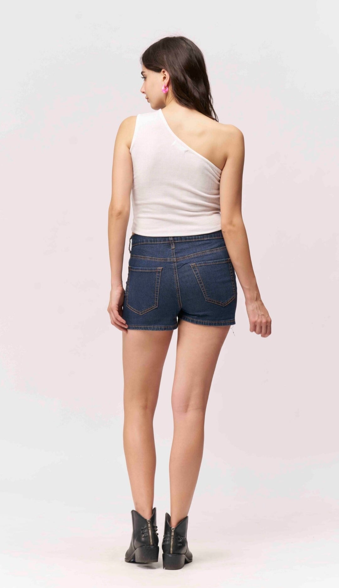 Vlantix Women White Ribbed One-Shoulder Crop Top