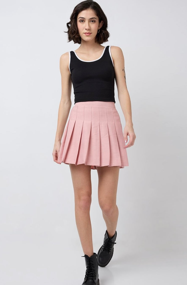 Vlantix Women Black Ribbed Contrast Binding Crop Tank Top