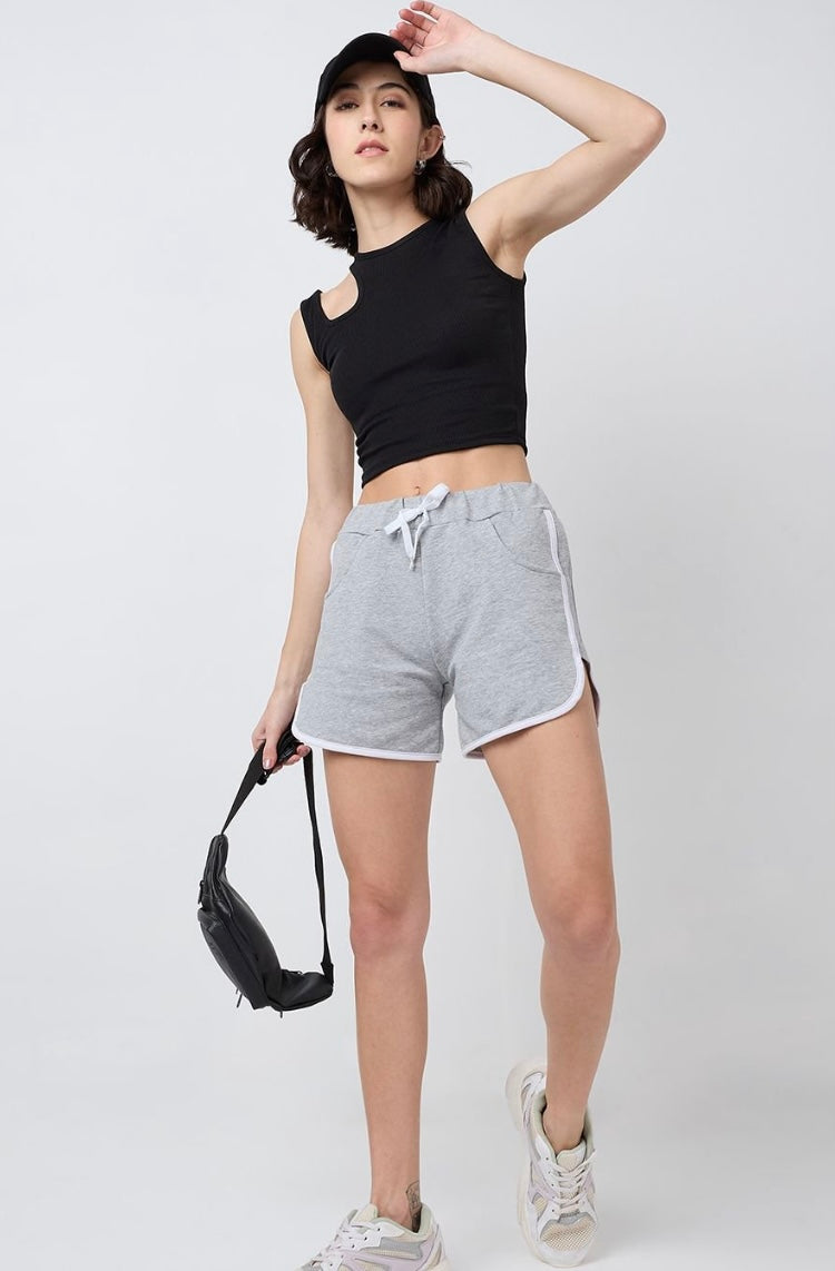 Vlantix Women Black Ribbed Asymmetric Cut-Out Tank Top